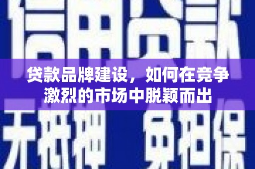 酉阳贷款品牌建设，如何在竞争激烈的市场中脱颖而出