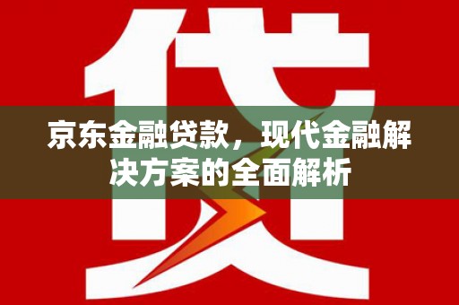 酉阳京东金融贷款，现代金融解决方案的全面解析